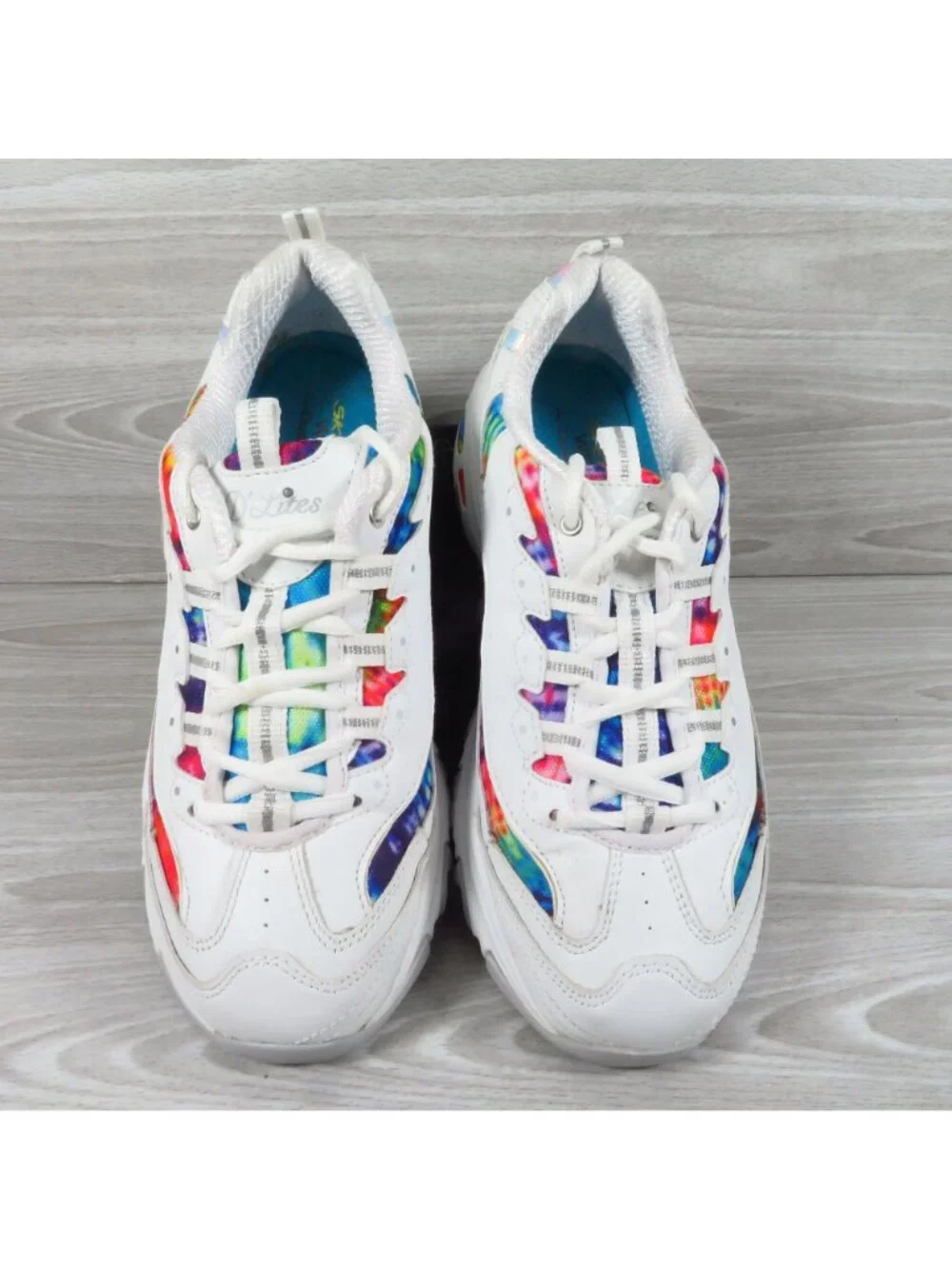 Skechers D'Lites Summer Fiesta White Women's Sz 9.5 Wide Fit Air-Cooled 149015W